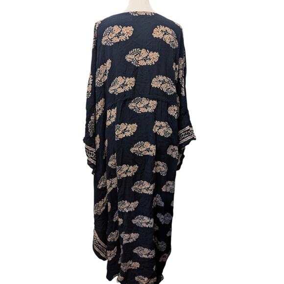 Khadra Fashion Block Print Full Length Kaftan Size 60 - Picture 3 of 5